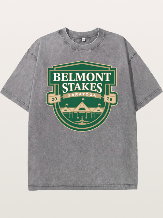 Belmont Stakes Shield Crest Washed T-shirt