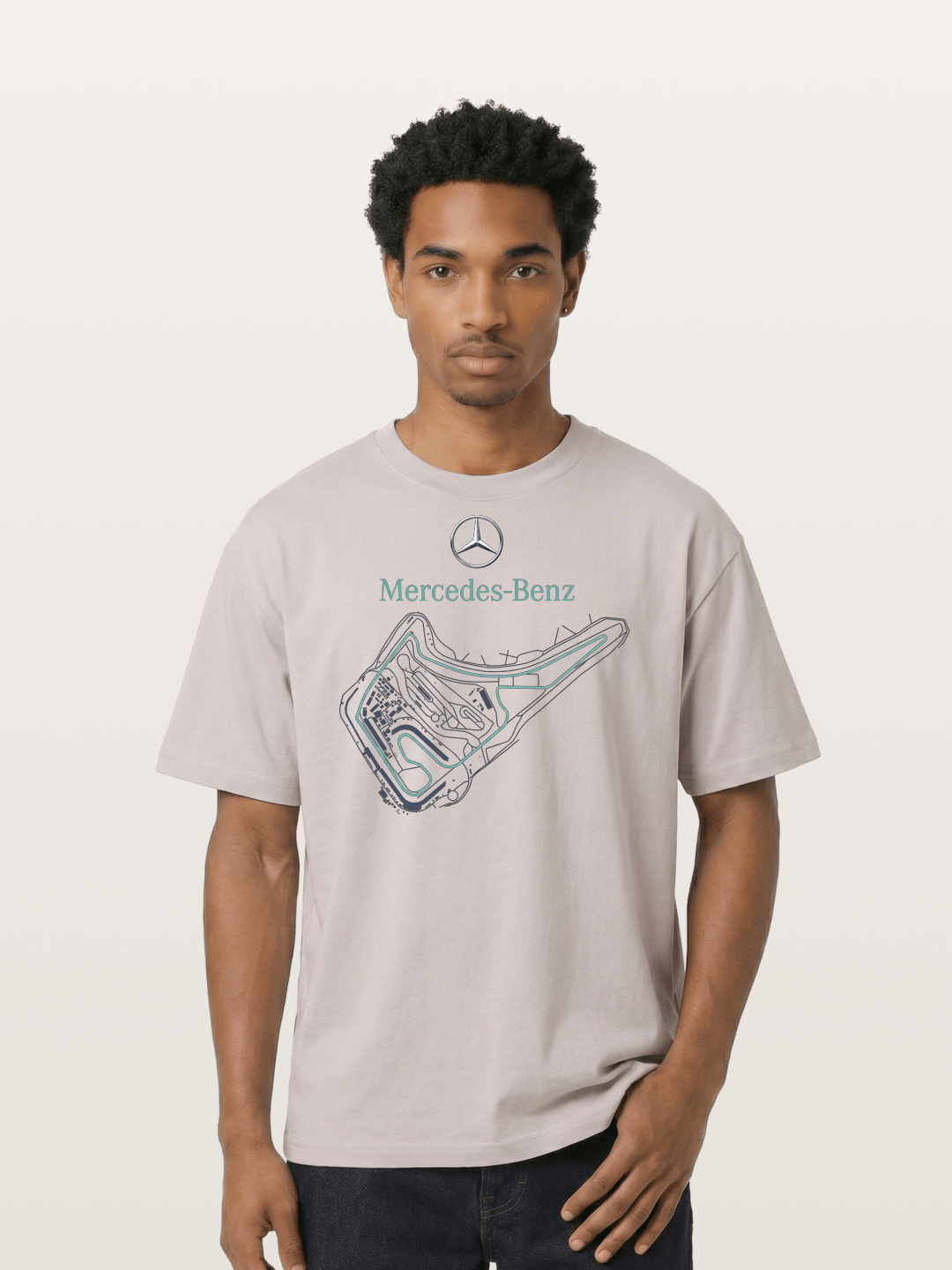 Mercedes Benz Circuit Track Graphic Cotton T-shirt