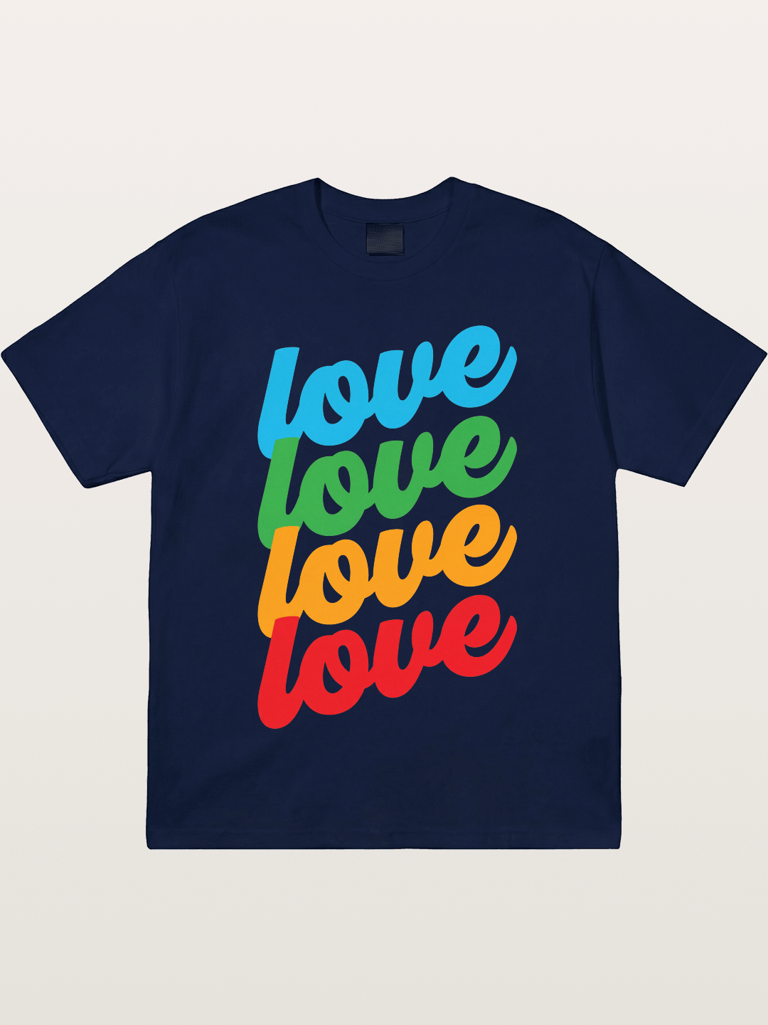 Love Is Love Stacked Rainbow Gildan T-shirt