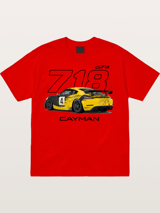 Porsche 718 Cayman GT4 Poster Cotton T-shirt