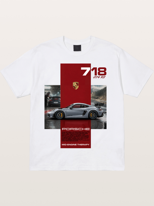 Porsche 718 GT4 RS Mid-Engine Therapy Cotton T-shirt