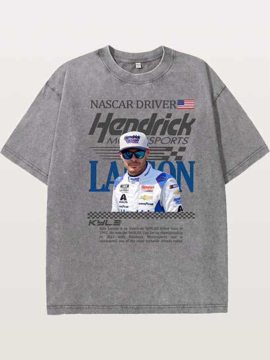 NASCAR Driver Kyle Larson Magazine Style Washed T-shirt