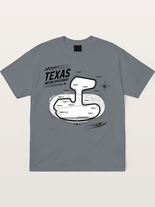 Texas Motor Speedway Track Map Cotton T-shirt