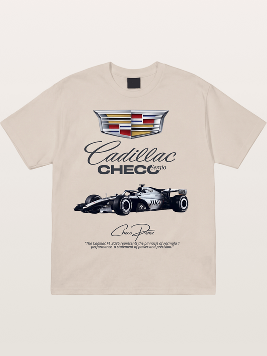 Checo Perez Cadillac F1 Print Cotton T-shirt