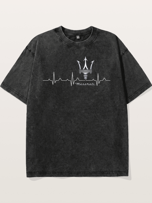 Maserati Heartbeat Emblem Washed T-shirt