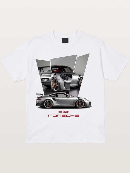 Porsche 911 GT3 RS Mirrored Collage Cotton T-shirt