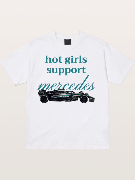 Mercedes F1 Racing Text Print Cotton T-shirt