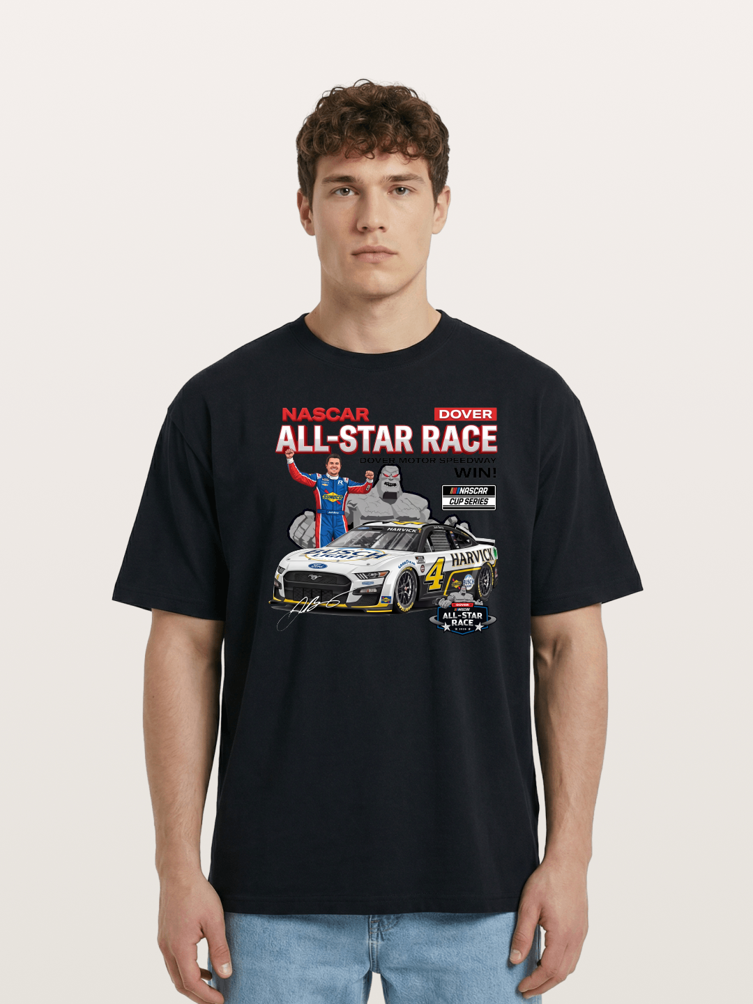 Kevin Harvick #4 Dover All-Star Win Cotton T-shirt