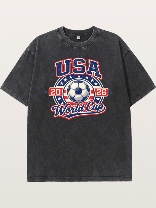 USA World Cup 2026 Retro Badge Washed T-shirt