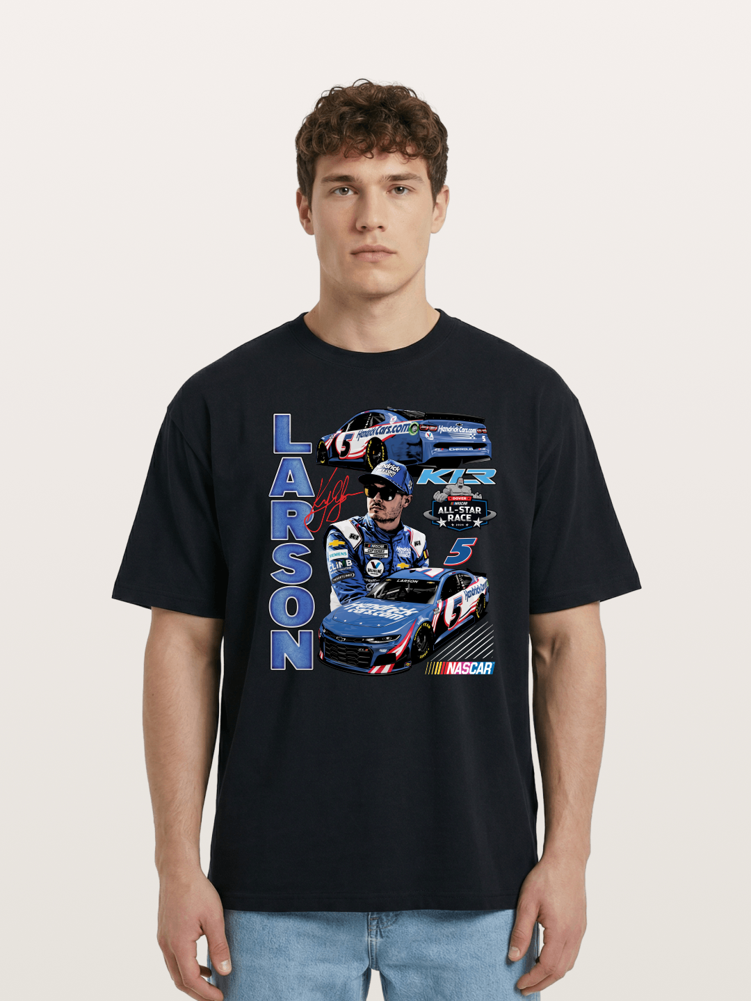 Larson All-Star Race Driver Collage Cotton T-shirt