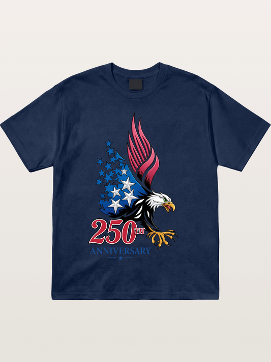 250th Anniversary Eagle Print Cotton T-shirt