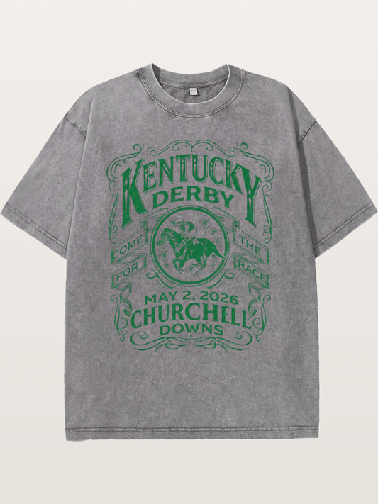 Kentucky Derby 2026 Vintage Art Washed T-shirt