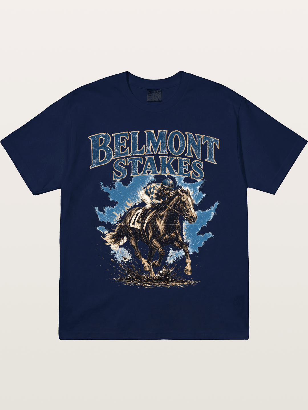 Belmont Stakes Mud Splash Poster Gildan T-shirt