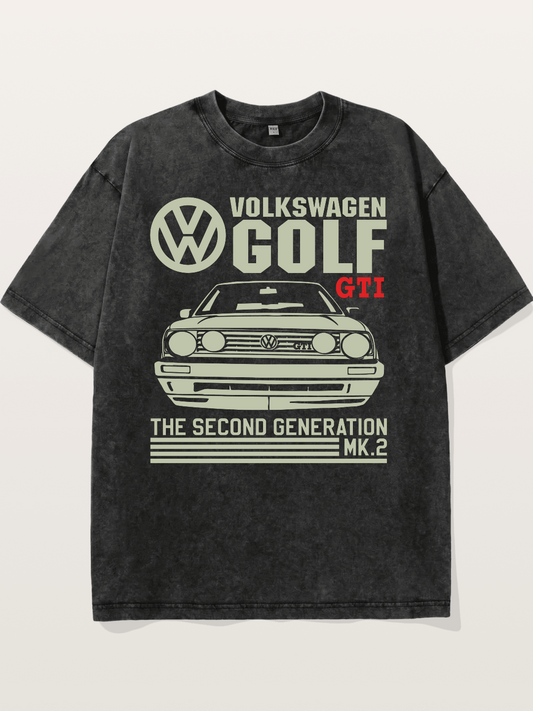 Volkswagen Golf MK2 Outline Washed T-shirt