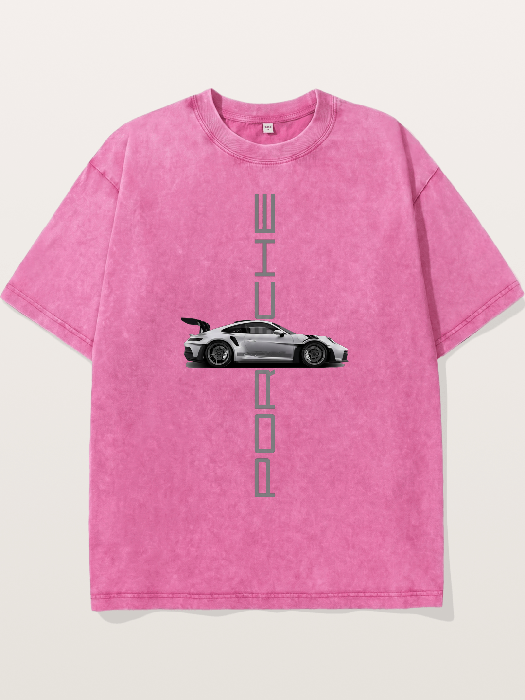 Porsche 911 Vertical Text Design Washed T-shirt