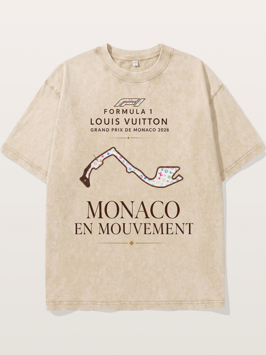 LV x F1 Monaco Track Art Washed T-shirt