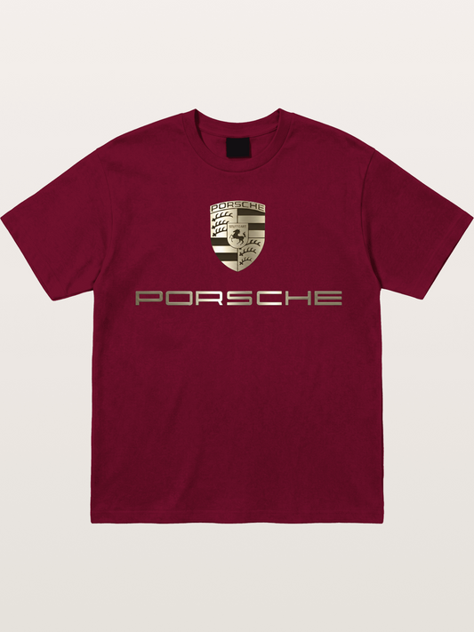 Metallic Porsche Shield Logo Gildan T-shirt