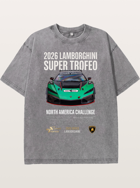 Lamborghini Huracan Green Race Car Washed T-shirt