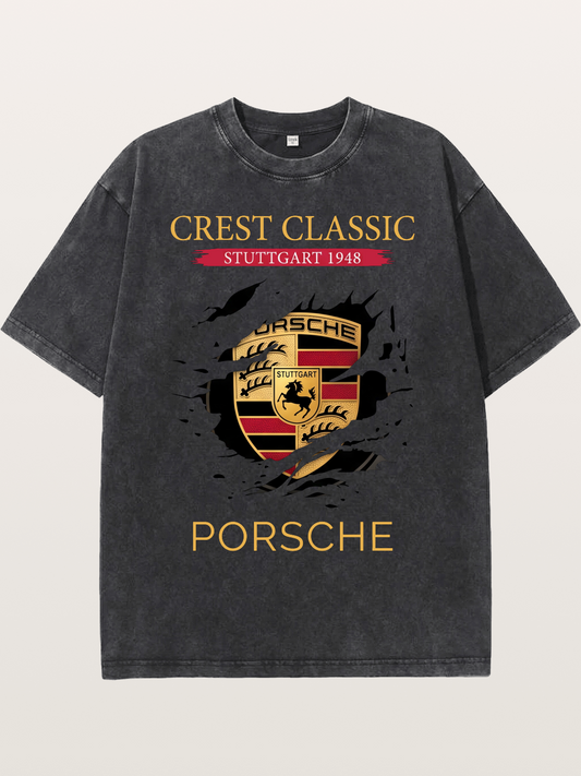 Porsche Stuttgart Tear Logo Washed T-shirt