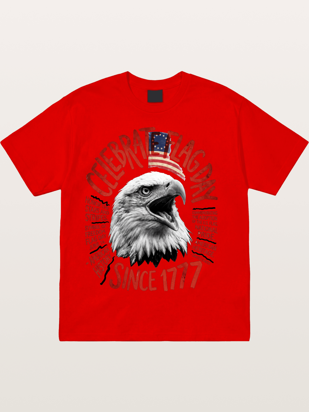 Eagle Celebrate Flag Day 1777 Cotton T-shirt