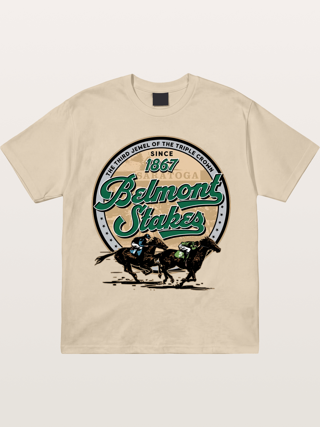 Belmont Stakes Two Horses Racing Gildan T-shirt