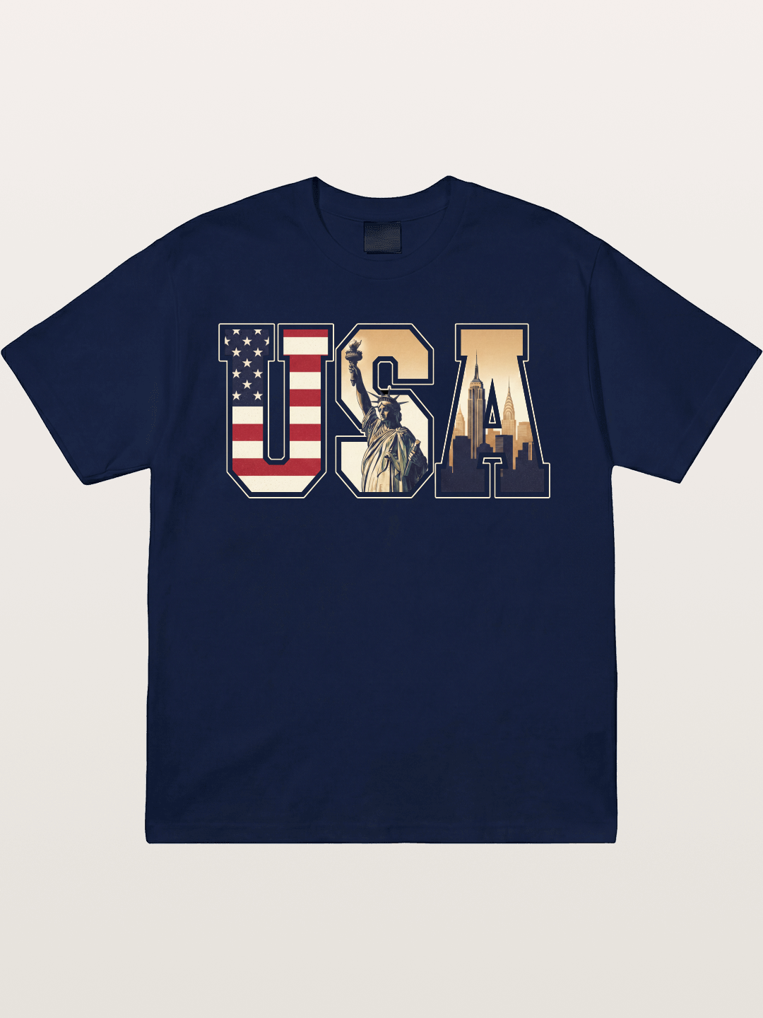 USA Letters Liberty City Skyline Gildan T-shirt