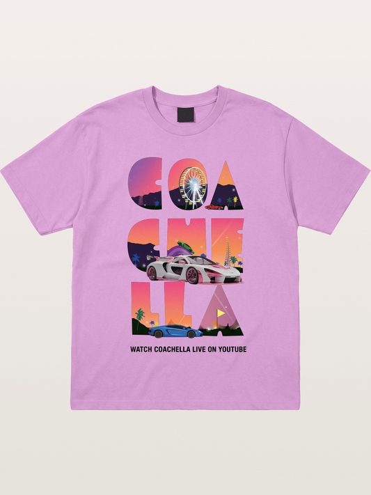 Coachella Sunset Cars Gildan T-shirt
