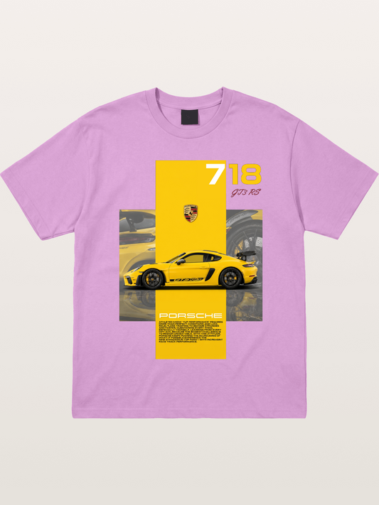 Porsche 718 GT4 RS Yellow Sports Car Gildan T-shirt