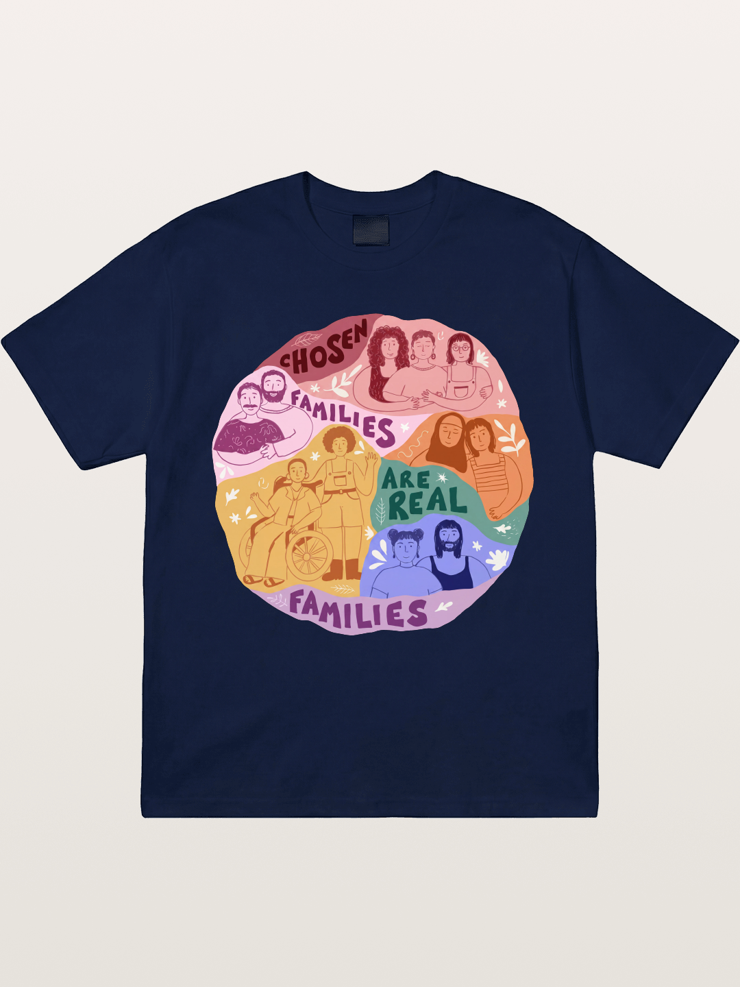 Chosen Families Pride Circle Illustration Gildan T-shirt