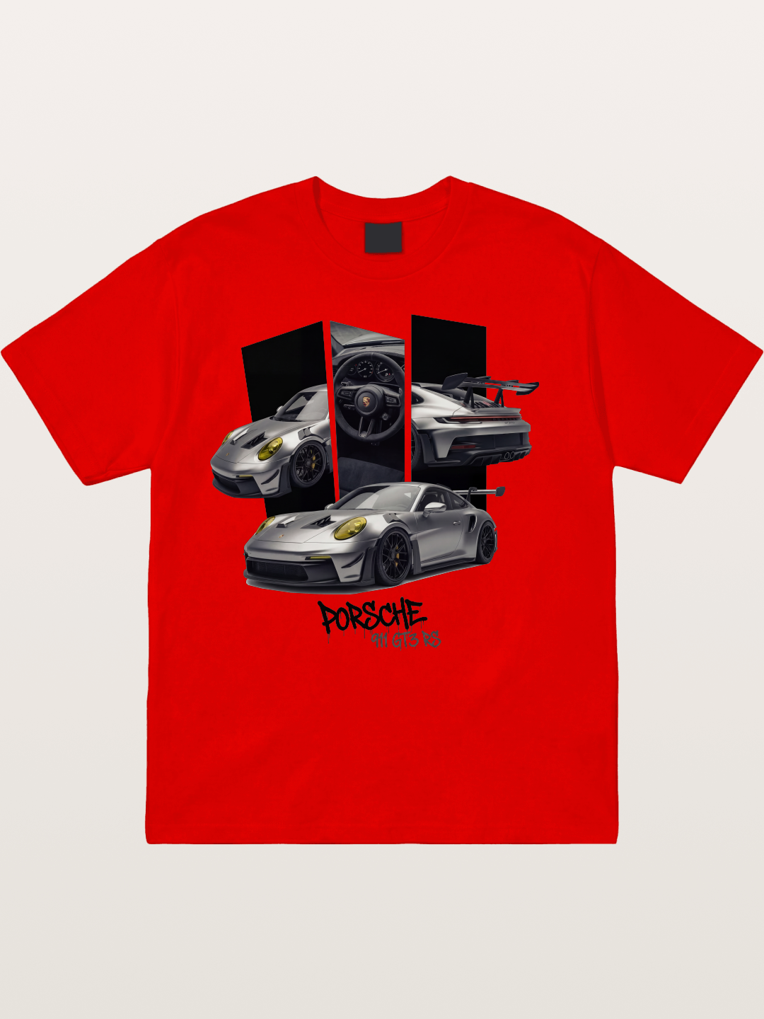 Porsche 911 GT3 RS Split View Montage Cotton T-shirt