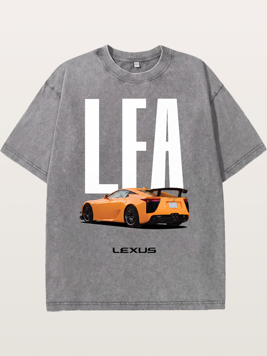 Orange Lexus LFA Rear Print Washed T-shirt