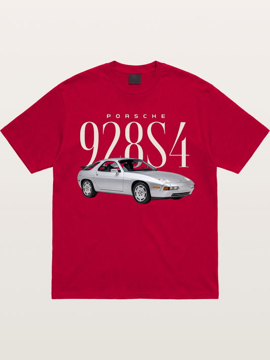 Porsche 928 S4 Silver Coupe Gildan T-shirt