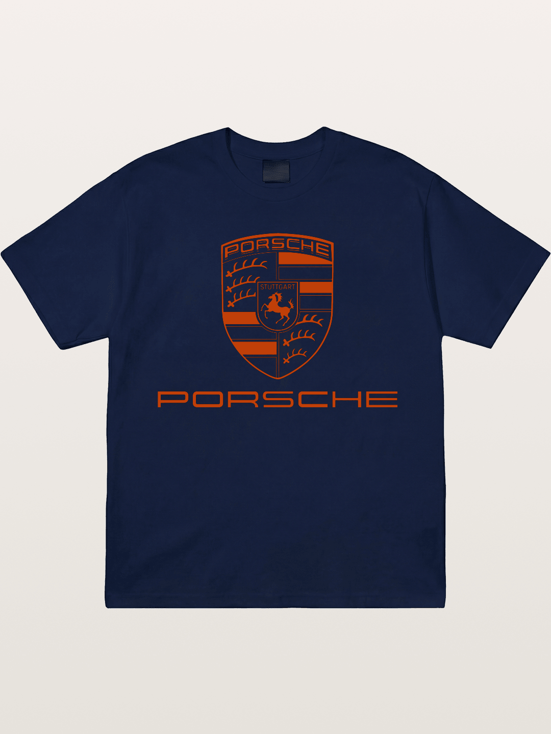 Porsche Crest Orange White Logo Gildan T-shirt