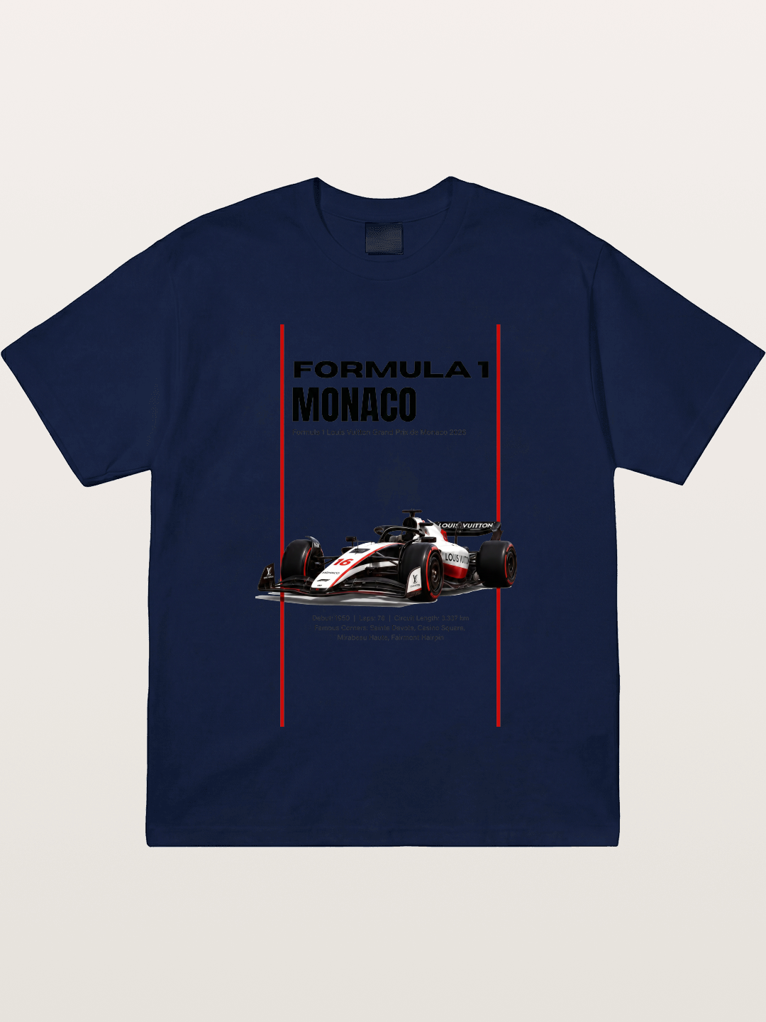Minimal F1 Monaco Race Card Gildan T-shirt