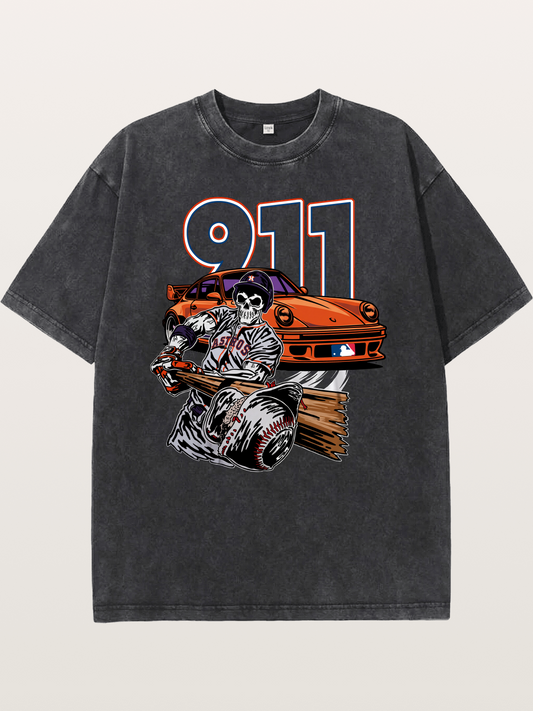 Skull Slugger Washed T-shirt
