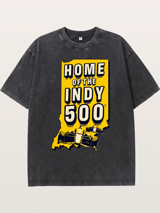 Indy 500 Indiana State Home Design Washed T-shirt