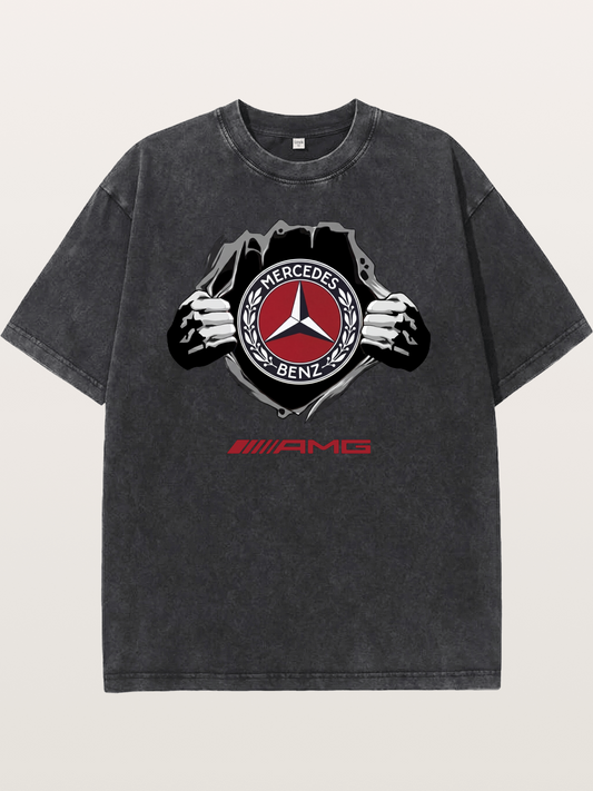 Benz Star Tear Graphic Washed T-shirt