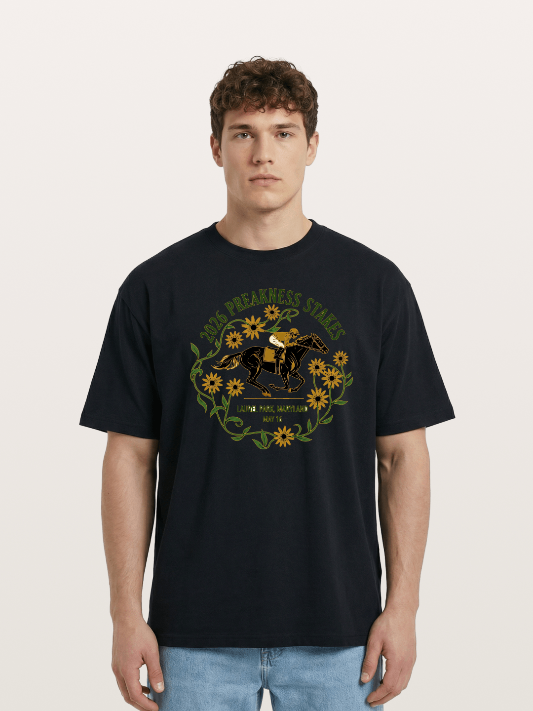 Preakness Stakes Laurel Wreath Badge Cotton T-shirt