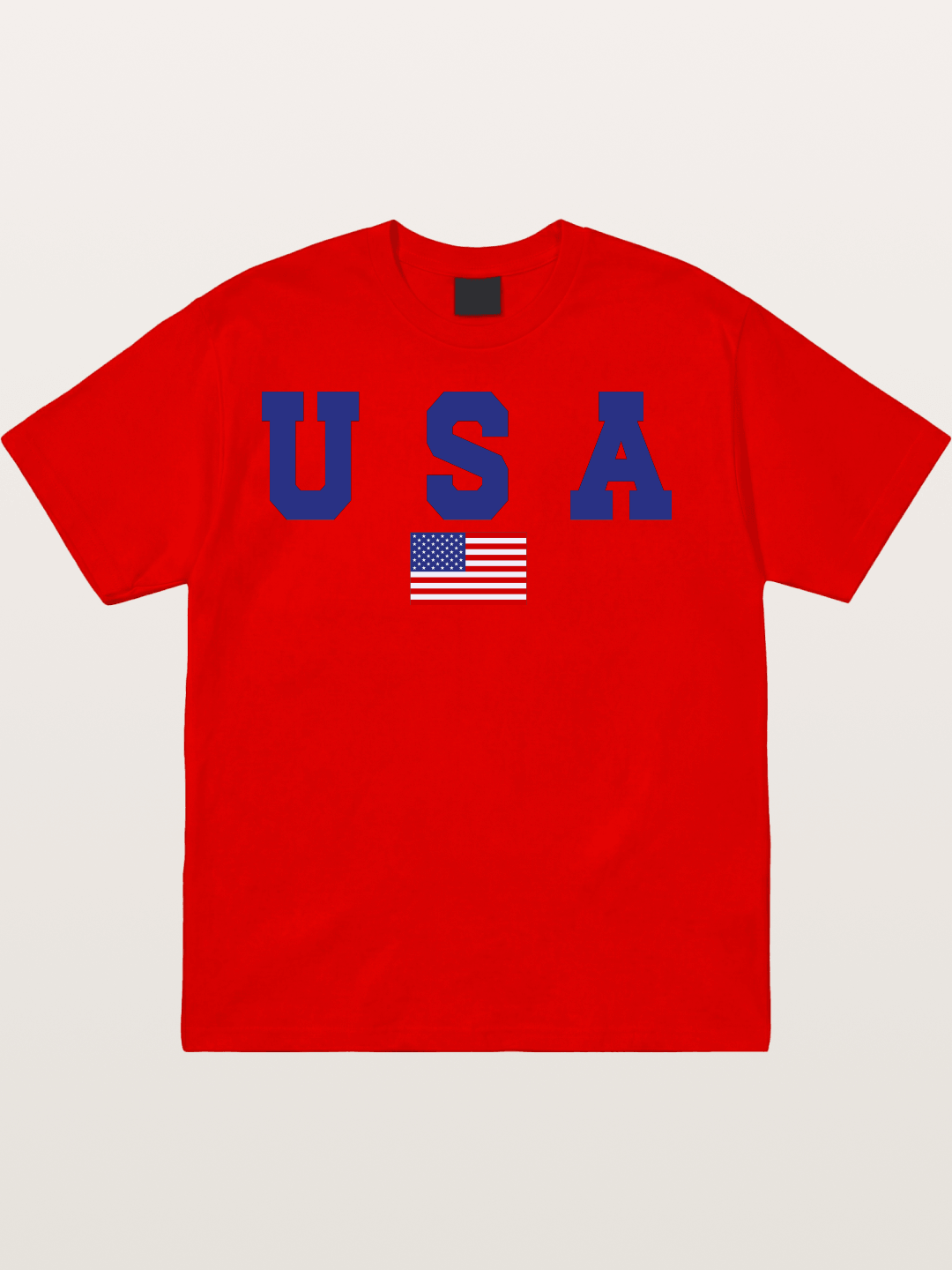 USA Letters With American Flag Cotton T-shirt