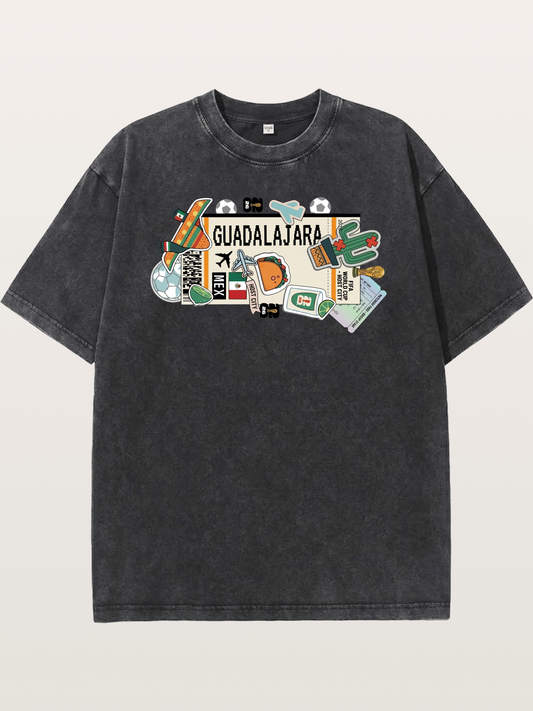 Guadalajara Mexican Culture Art Washed T-shirt