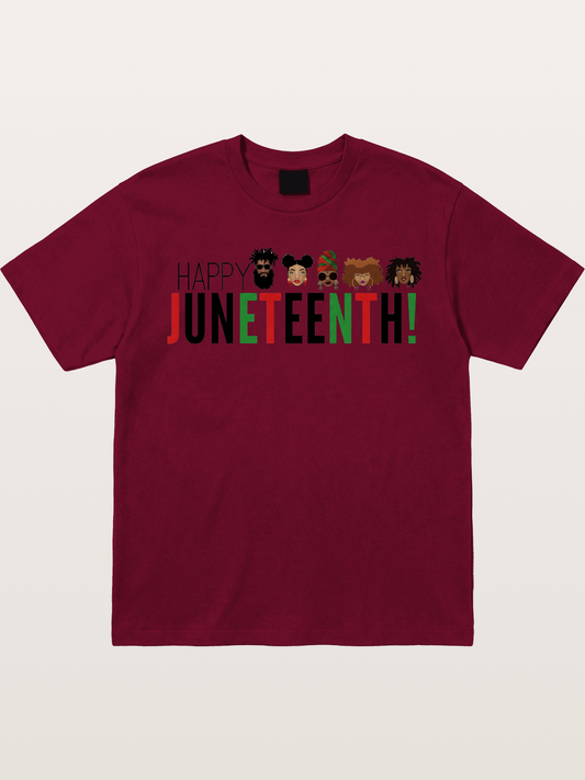 Happy Juneteenth Diverse Faces Gildan T-shirt
