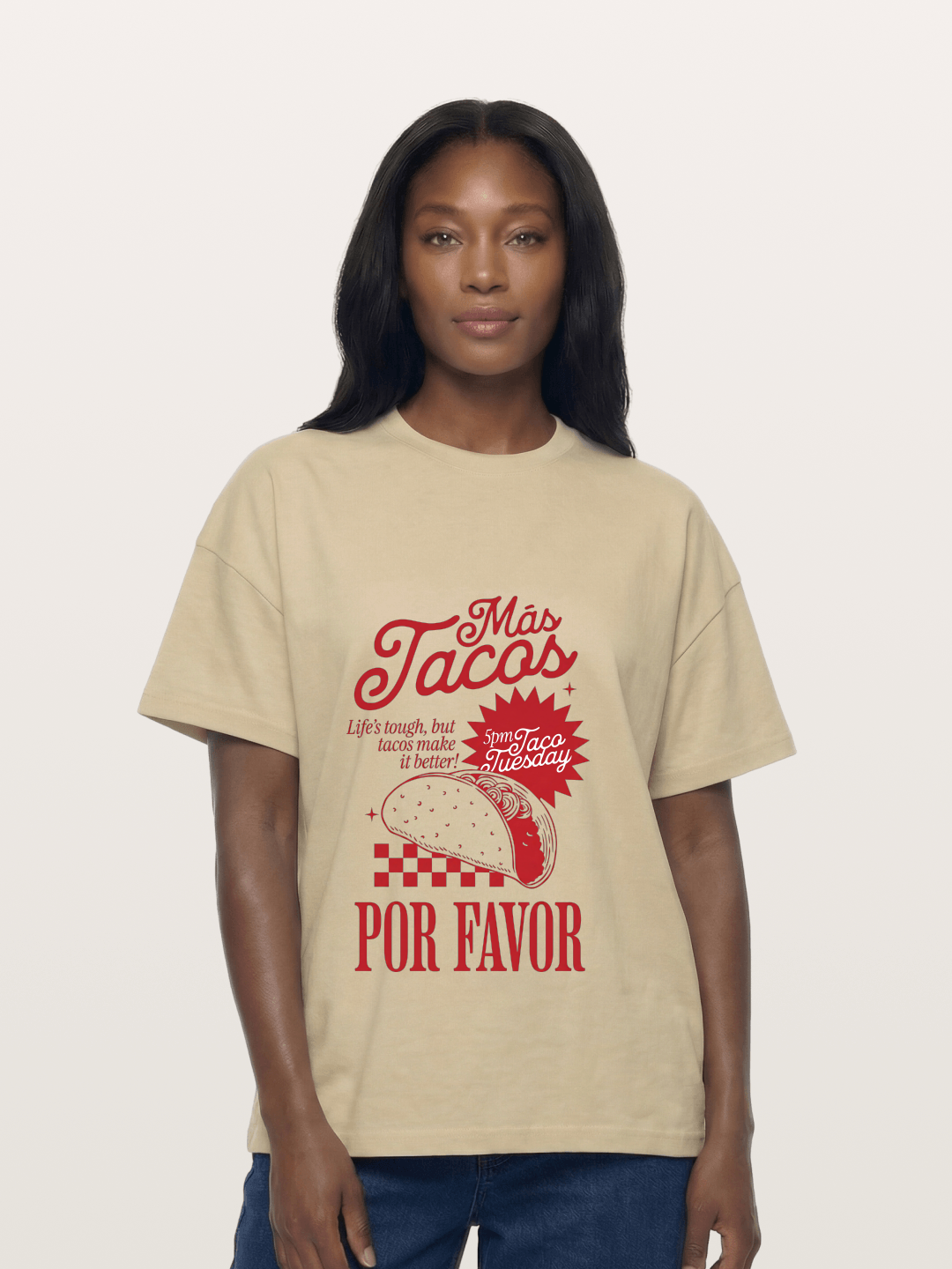 Mas Tacos Por Favor Funny Retro Art Gildan T-shirt