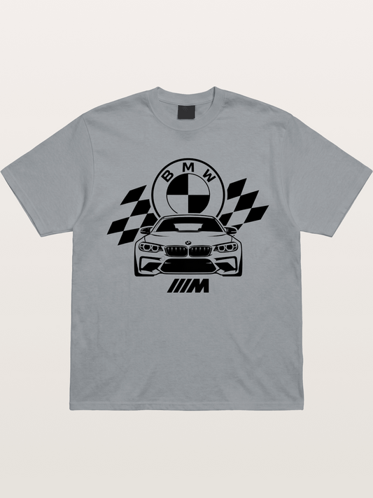 BMW M Series Checkered Flag Print Gildan T-shirt