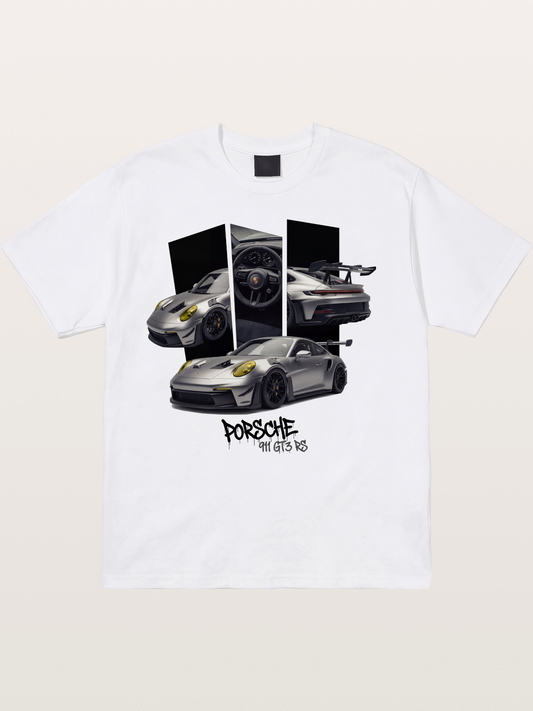 Porsche 911 GT3 RS Split View Montage Cotton T-shirt