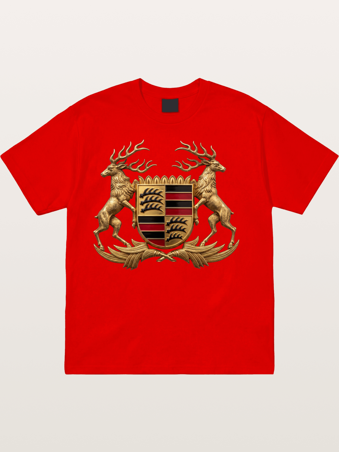 Porsche Crest Deer Artwork Cotton T-shirt