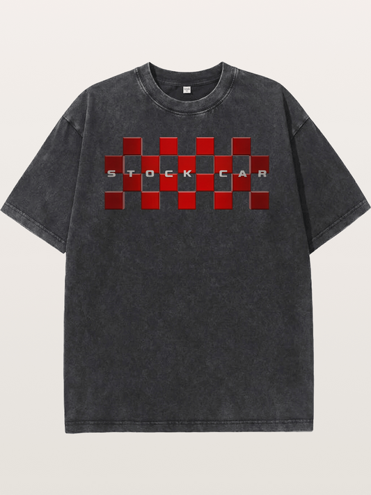 Checkered Ring Washed T-shirt