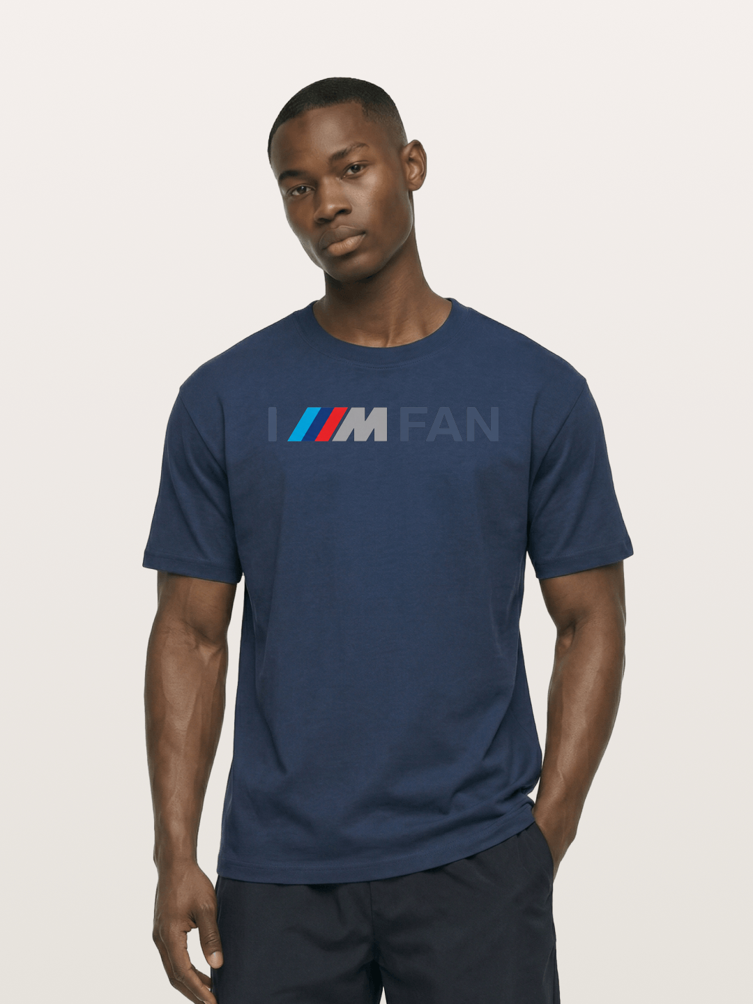 BMW M Fan Stripes Text Print Cotton T-shirt