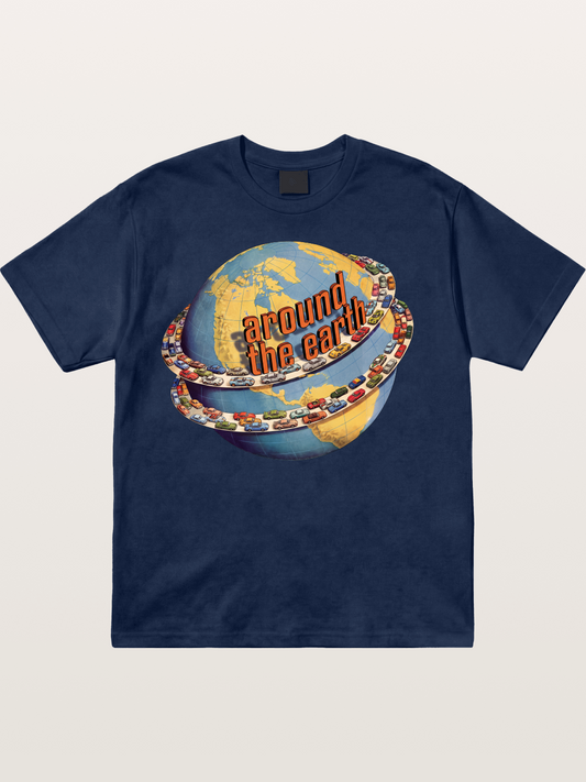 Global Cars Earth Illustration Cotton T-shirt