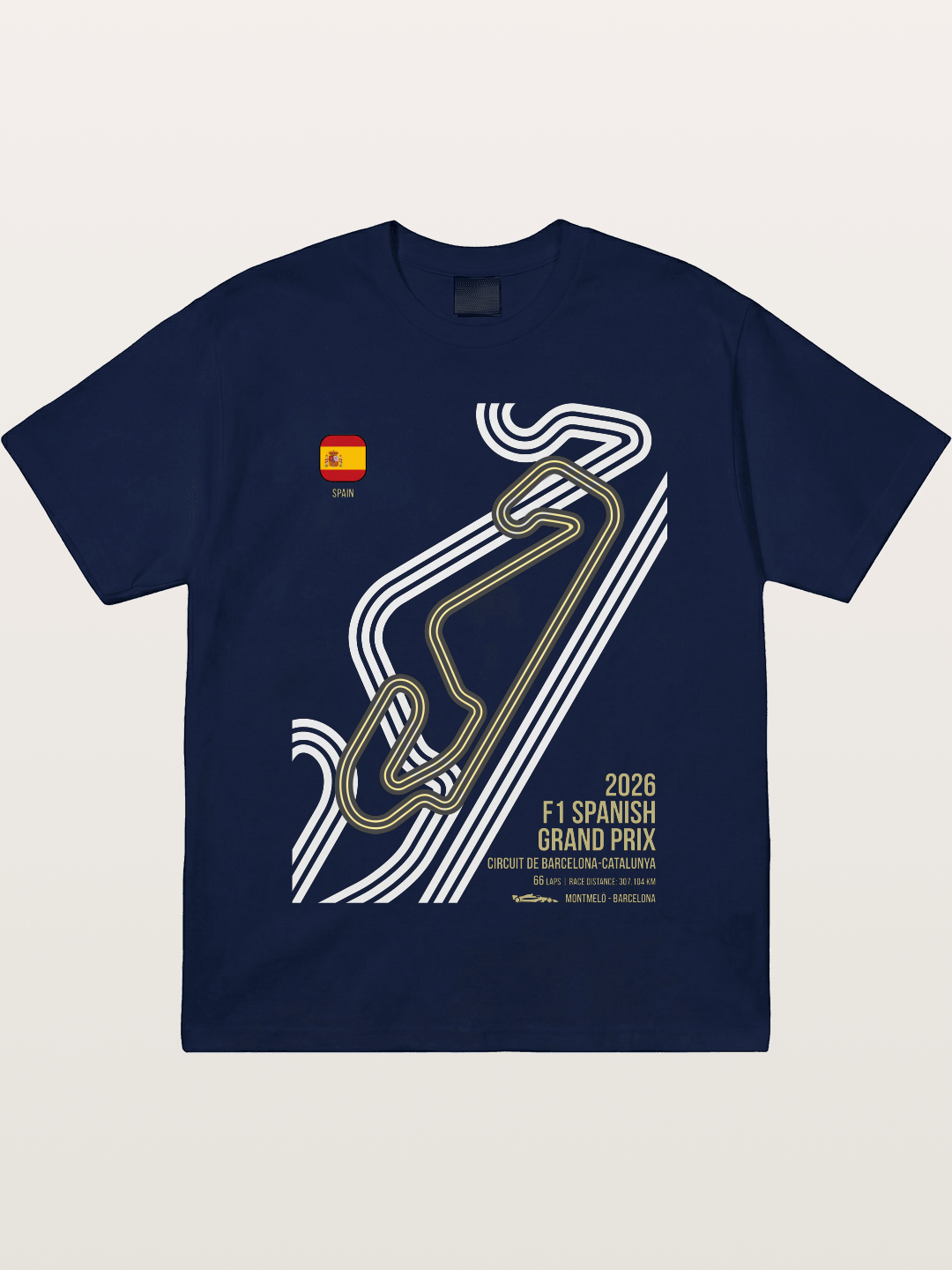Spanish F1 Catalunya Circuit Layout Gildan T-shirt