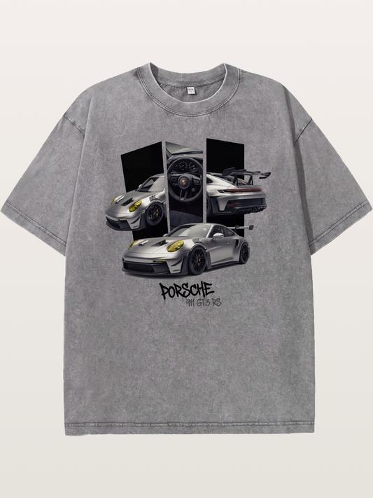 Porsche 911 GT3 RS Split View Montage Washed T-shirt